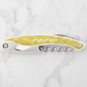 Elegant Gold Personalised Monogram Corkscrew
