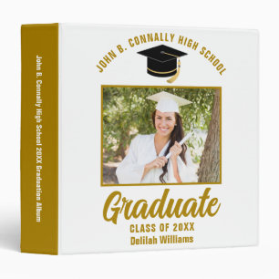 Elegant Gold Personalized Graduation Photo Album Binder