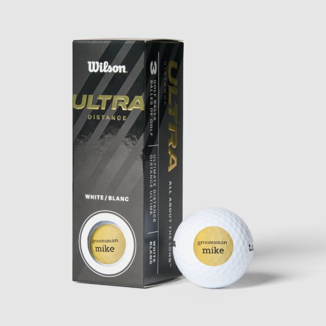 Elegant Gold Personalized Groomsmen Golf Balls (Packaging)