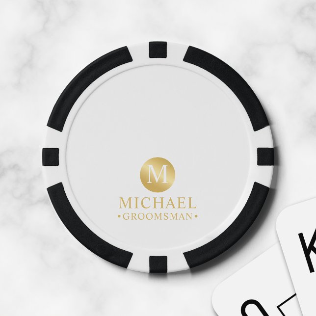 Elegant Gold Personalized Groomsmen Poker Chips (Creator Uploaded)