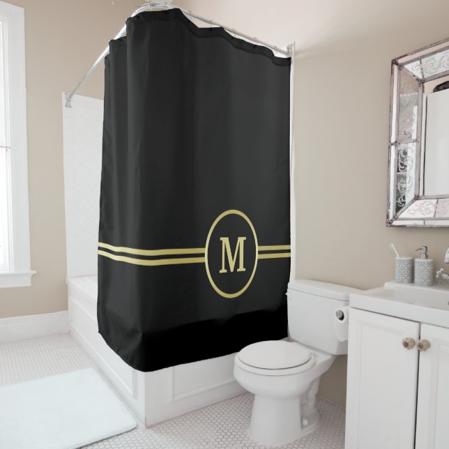 Elegant gold Personalized  Monogram on black  (In Situ)