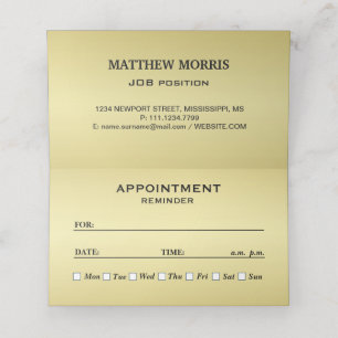 Elegant gold Personalized  Monogram on black  Appointment Card
