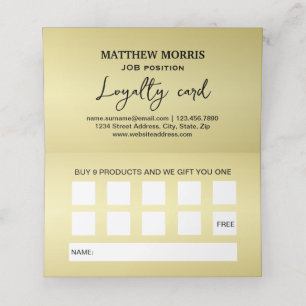 Elegant gold Personalized Monogram on black Loyalty Card