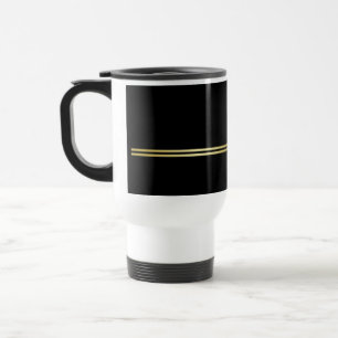 Elegant gold Personalized Monogram on black Travel Mug