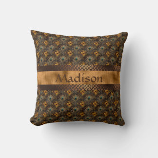 Elegant Gold Personalized Name Throw Pillow
