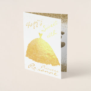 Elegant Gold Personalized Sweet 16th Birthday Foil Card
