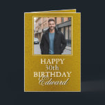 Elegant Gold Photo Boyfriend Birthday Card<br><div class="desc">A custom photo of your boyfriend paired with a heartfelt birthday message,  celebrating him on his special day. A meaningful and personalized way to make him feel loved and appreciated.</div>