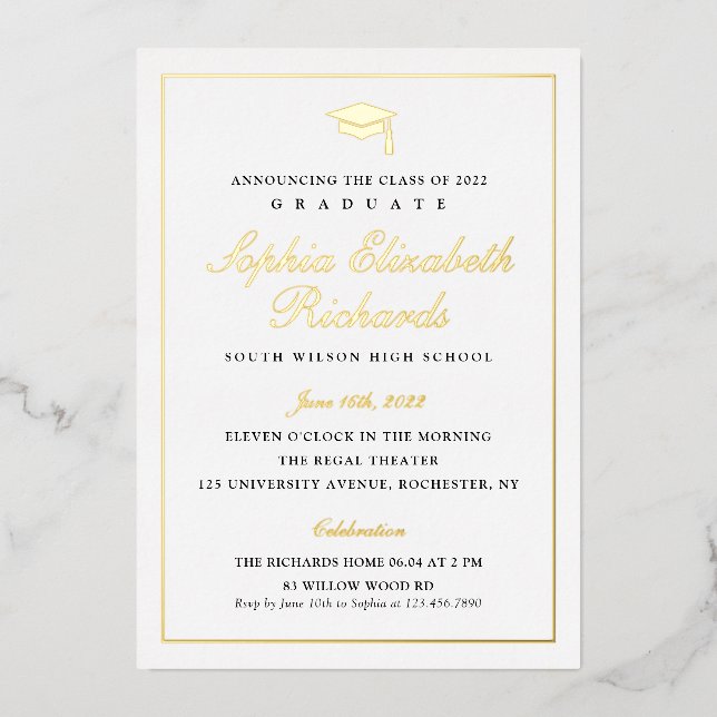 Elegant Gold Photo Graduation (Front)