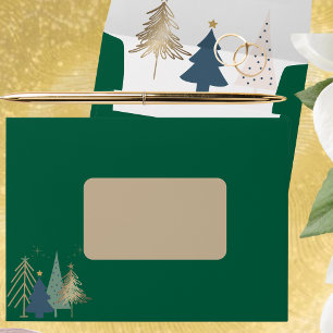 Elegant Gold Photo Modern Holiday Trees Christmas  Foil Greeting Card