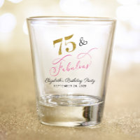 Elegant Gold Pink 75th Birthday Party Favour