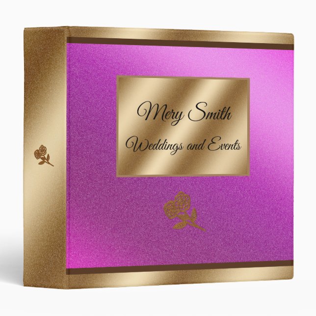 Elegant Gold Pink Binder (Front/Spine)