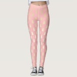 Elegant Gold & Pink Christmas Tree Pattern Leggings<br><div class="desc">Modern Christmas pattern in faux gold.</div>