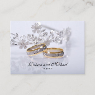 Elegant Gold / Platinum Wedding Band RSVP Card