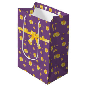 Elegant gold polka dots medium gift bag