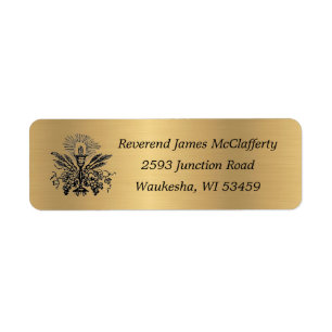 Elegant Gold Priest Communion Ordination Label