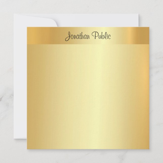 Elegant Gold Professional Calligraphed Script Name Card (Front)