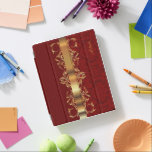 Elegant Gold & Red Emboss Damask Leather iPad Cover<br><div class="desc">Elegant Gold & Red Emboss Damask Leather Print with DIY text. 100% Customizable. Ready to Fill in the box(es) or Click on the CUSTOMIZE button to add, move, delete or change any of the text or graphics. Made with high resolution vector and/or digital graphics for a professional print. NOTE: (THIS...</div>
