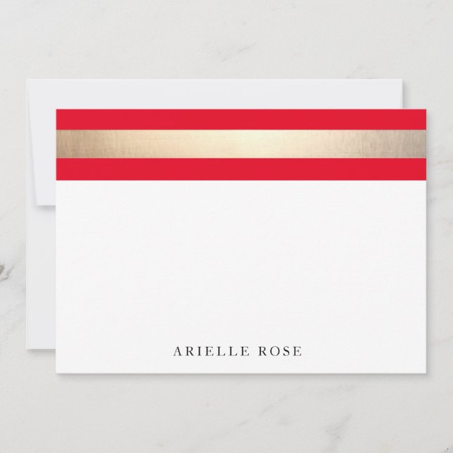 Elegant Gold Red Stripe Card (Front)