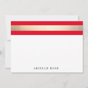 Elegant Gold Red Stripe Card