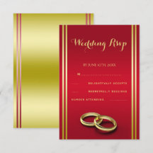 Elegant Gold & Red, Wedding Rings Wedding