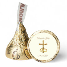 Elegant Gold Religious Catholic Wedding Rings