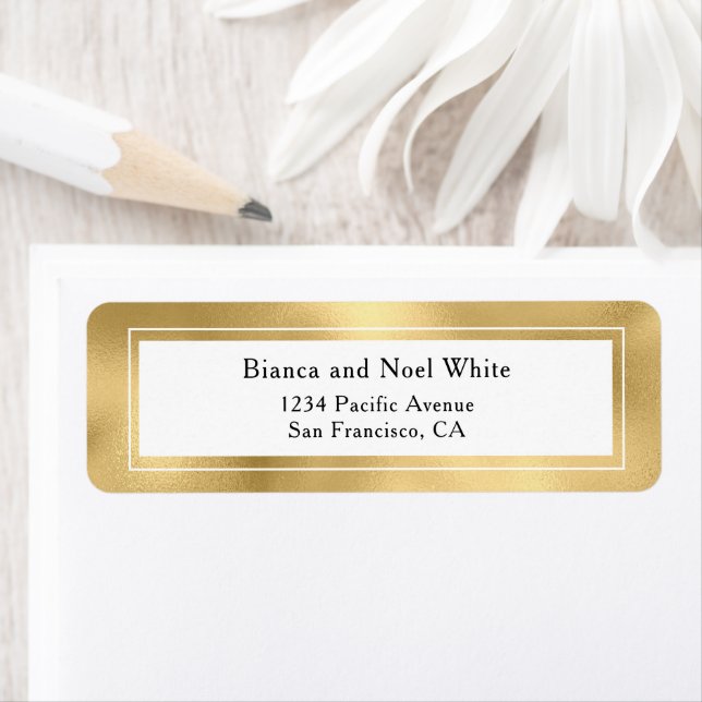 Elegant Gold Return Address Labels (Insitu)