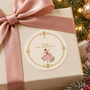Elegant Gold Rings Christmas Gift Label
