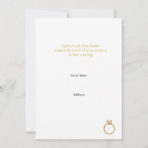 Elegant Gold Rings Classic Wedding Invitation