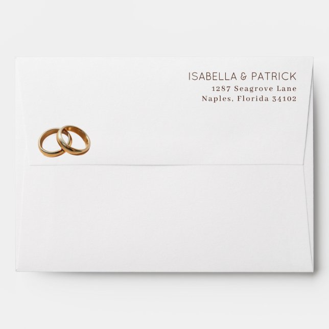 Elegant Gold Rings Envelope (Back (Top Flap))