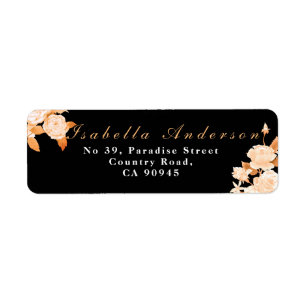 Elegant Gold Rose Black Wedding
