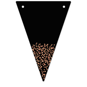 Elegant Gold Rose Black Wedding  Bunting Flags