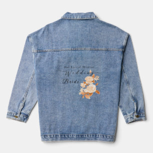 Elegant Gold Rose Black Wedding Denim Jacket