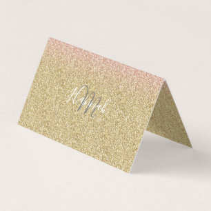 Elegant Gold & Rose Gold Glitter Sparkles Image Business Card