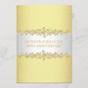 Elegant Gold Roses 50th Anniversary Party Invitation