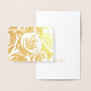 Elegant Gold Roses Foil Card