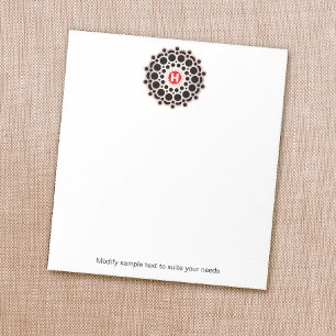 Elegant Gold Rosette Monogram Personalized Notepad