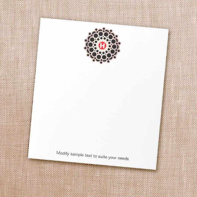 Elegant Gold Rosette Monogram Personalized Notepad (Creator Uploaded)