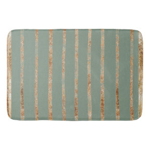 Elegant Gold Sage Green Bath Mat