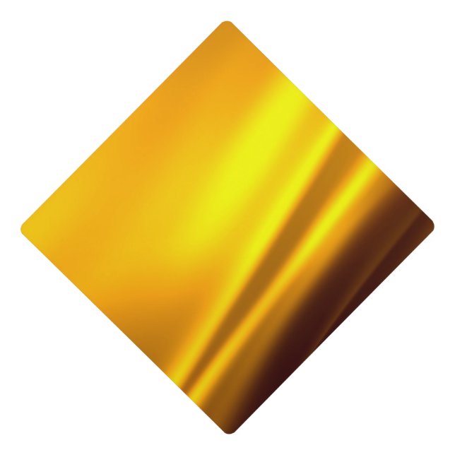 Elegant Gold Satin Faux Texture Look Graduation Cap Topper (Front)