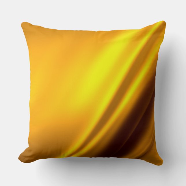 Elegant Gold Satin Faux Texture Look Throw Pillow (Front)