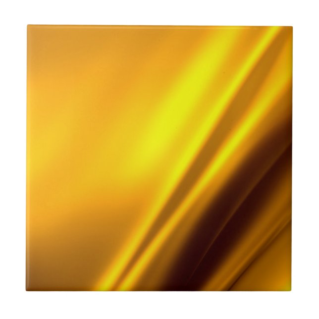 Elegant Gold Satin Faux Texture Look Tile (Front)