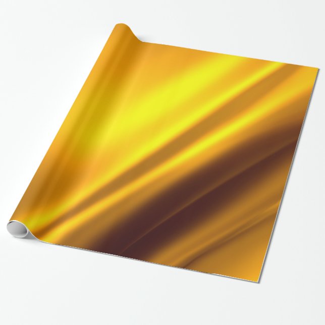 Elegant Gold Satin Faux Texture Look Wrapping Paper (Unrolled)