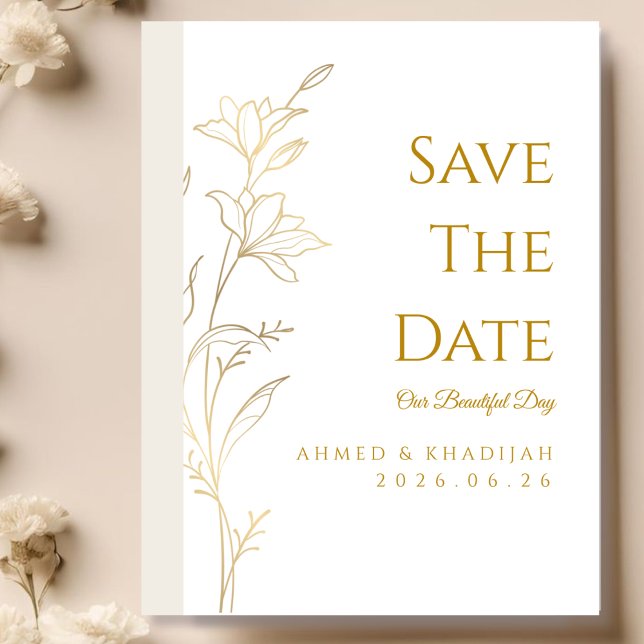 Elegant Gold Save the Date Islamic Wedding  (Créateur téléchargé)
