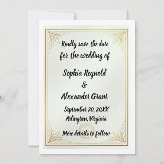 Elegant Gold Save the Date Minimalist Wedding