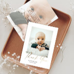 Elegant Gold Script Baby Photo Thank You Card<br><div class="desc">Elegant Gold Script Baby Photo Thank You Card. The back includes a message from the family and a 2nd photo. Click the edit button to customize this design with your photos and details.</div>
