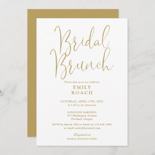 Elegant Gold Script Bridal Bunch Shower Invitation