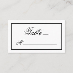 Elegant Gold Script Calligraphy on White Wedding Place Card