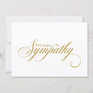 Elegant Gold Script Condolence Sympathy Card