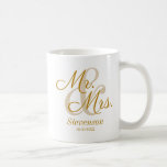 Elegant Gold Script Couple Wedding Gift Coffee Mug<br><div class="desc">Elegant Gold Script Couple Wedding Gift Coffee Mug. Perfect gift for your favourite newly weds or couple. Easy to customize. Get yours today!</div>