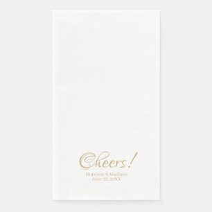 Elegant gold script custom names text Wedding Napkin